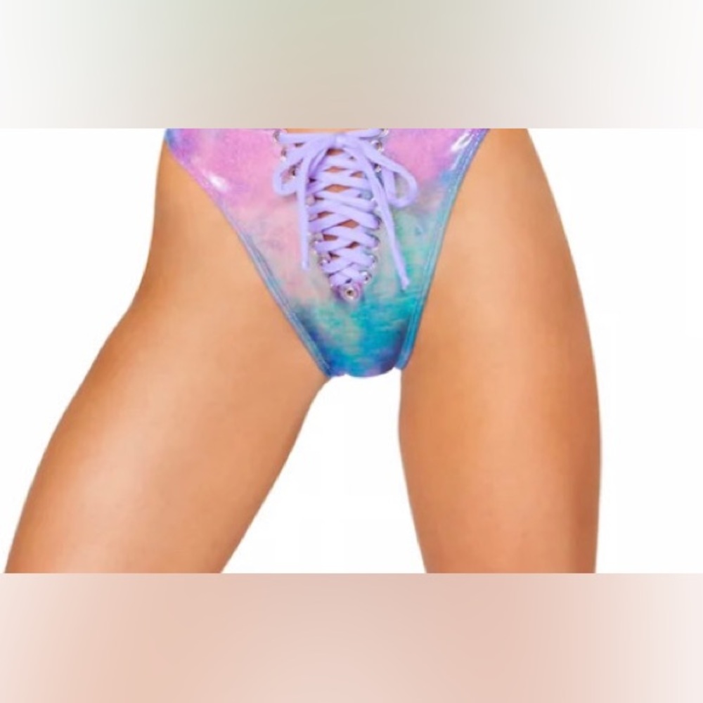 J. Valentine NWT Matcching Set,  Sheer Metallic Crop Tank+Cotton Candi Tie Btm